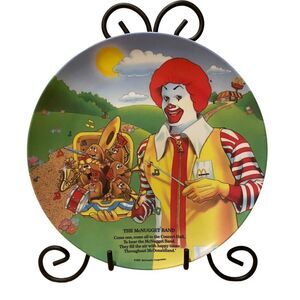 Vintage 1989 McDonalds McNugget Band 9.5 Inch Collectible Melamine Plate